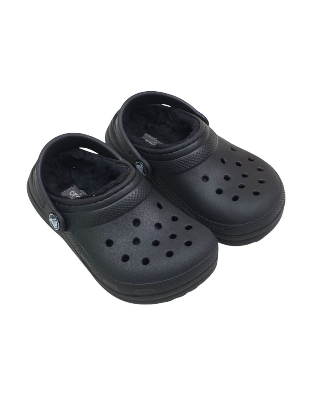 Crocs Classic Fuzzy Lined Clogs Kids Size C9 Comfortable And Warm Black
